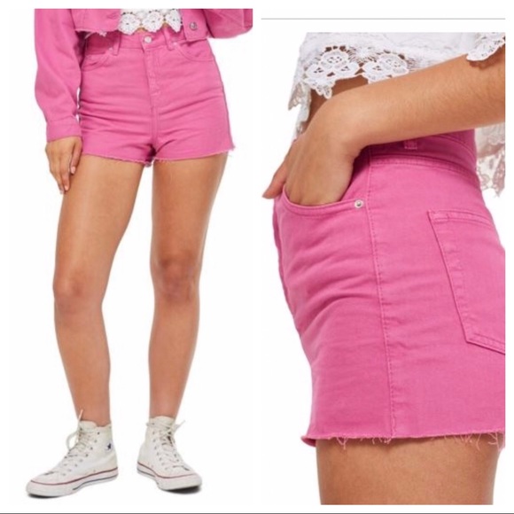 topshop pink shorts